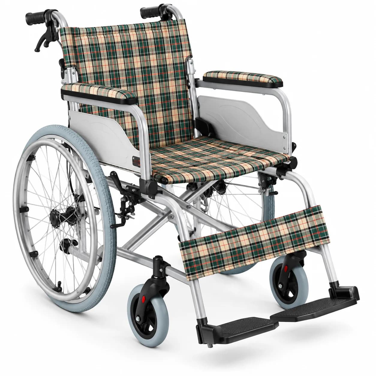 Fauteuil roulant à tissu à carreaux